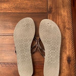 Coach Shoes - Coach Silver Flip Flop Sandals Coach Shoes - Coach Silver Flip Flop Sandals